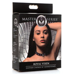 Fierce Vixen Leather Choker with Rhinestones - Purple