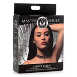 Fierce Vixen Leather Choker with Rhinestones - Red