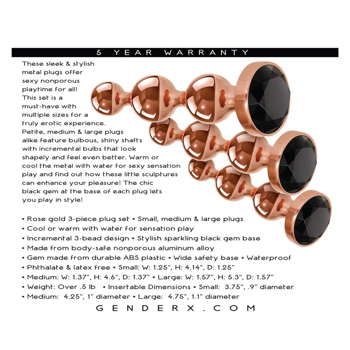 Gender X Gold Digger Metal Plug Set