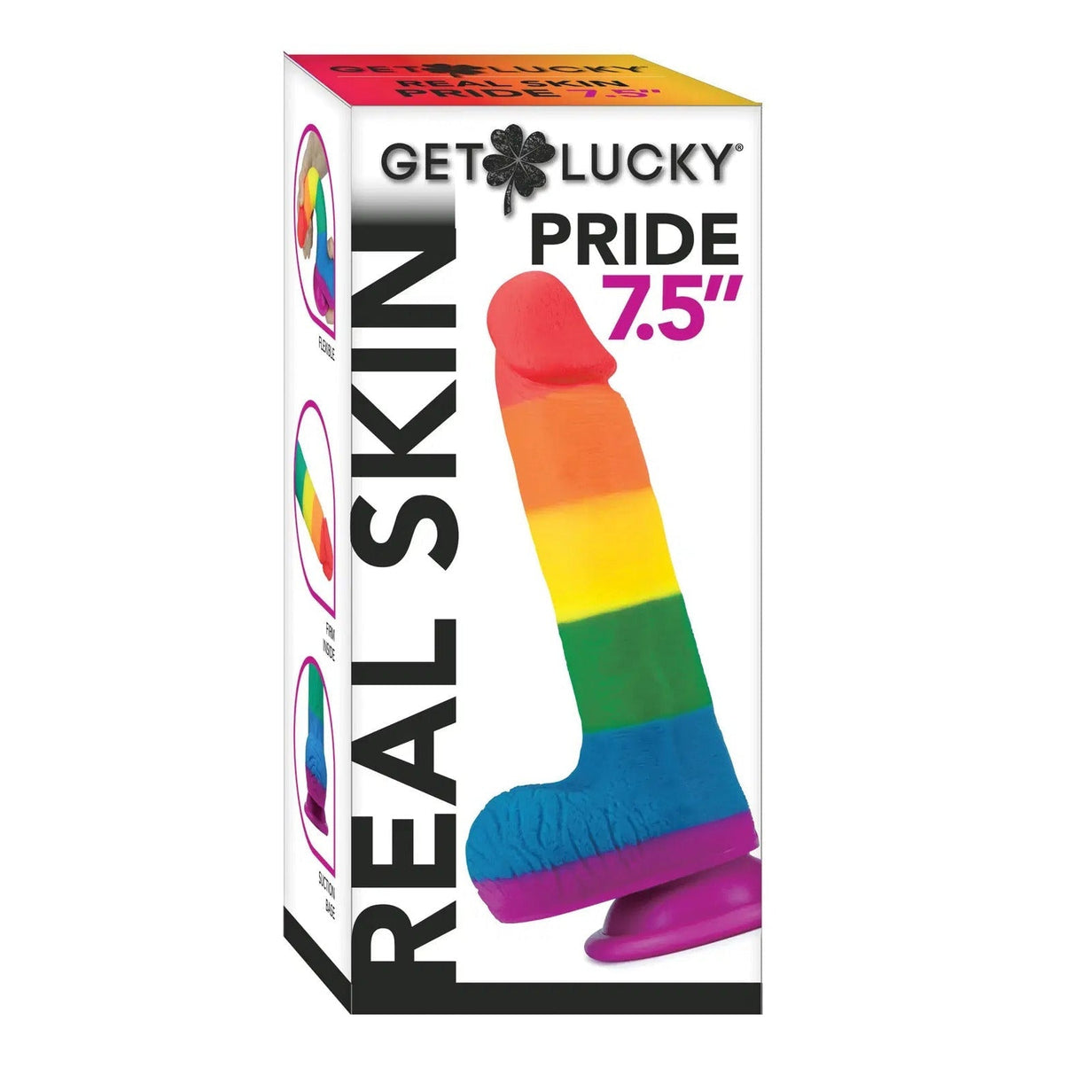 Get Lucky Real Skin 7.5 Inch Pride Dildo