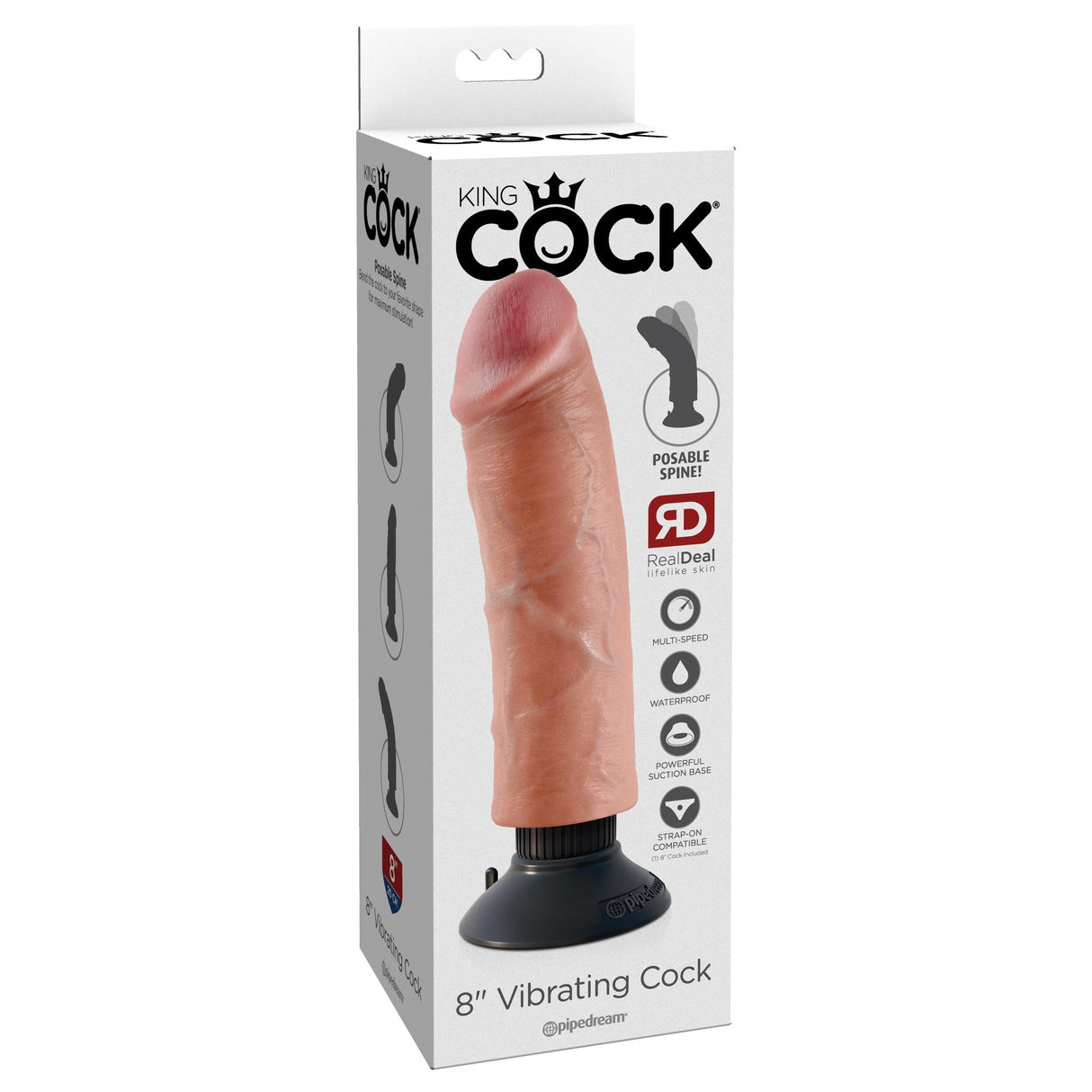 King Cock 8 Inch Vibrating Dildo