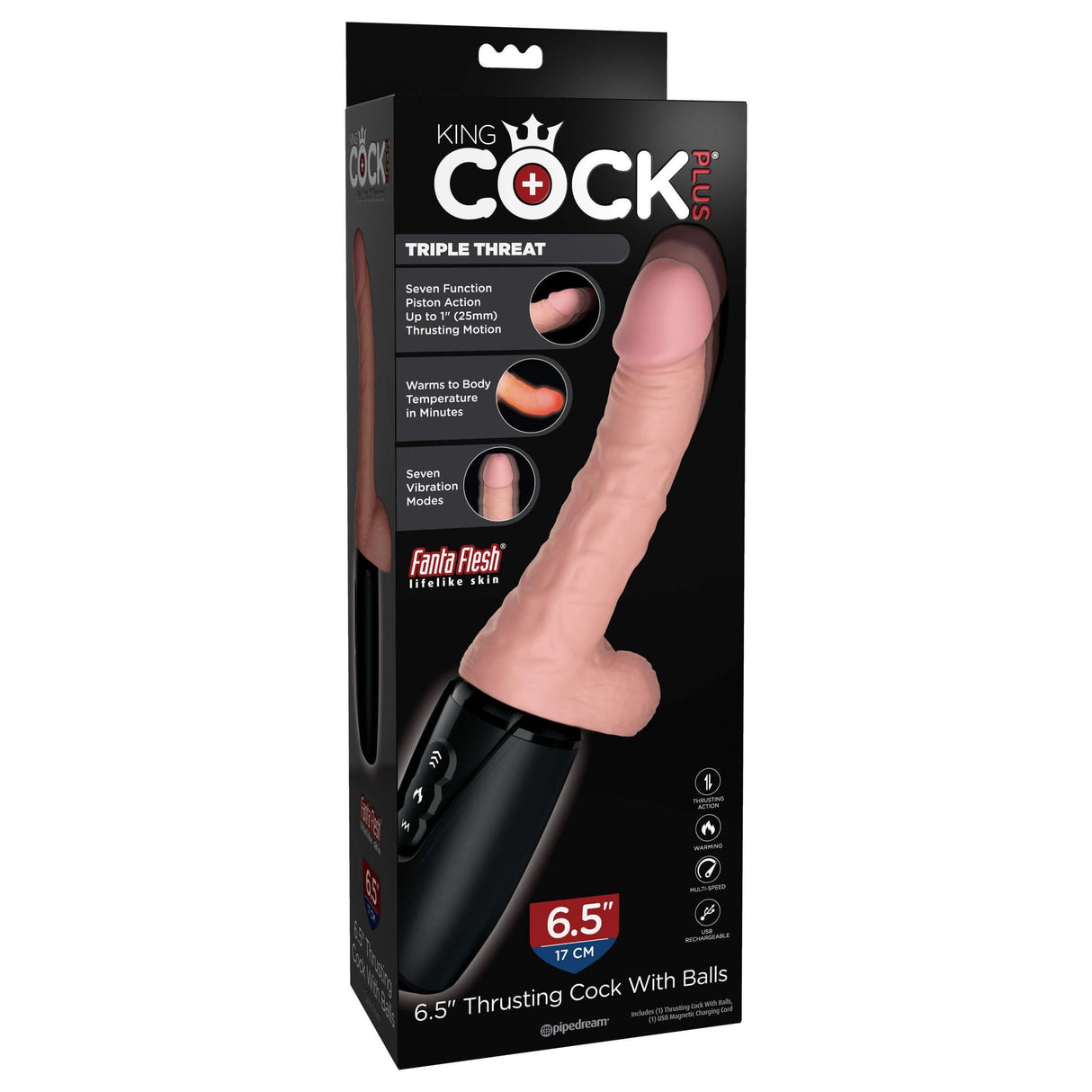 King Cock Plus 6.5 Inch Thrusting Cock with Balls