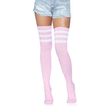 Leg Avenue 3 Stripes Athletic Ribbed Thigh Highs