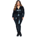 Leg Avenue Faux Leather Zipper Front Catsuit - Plus