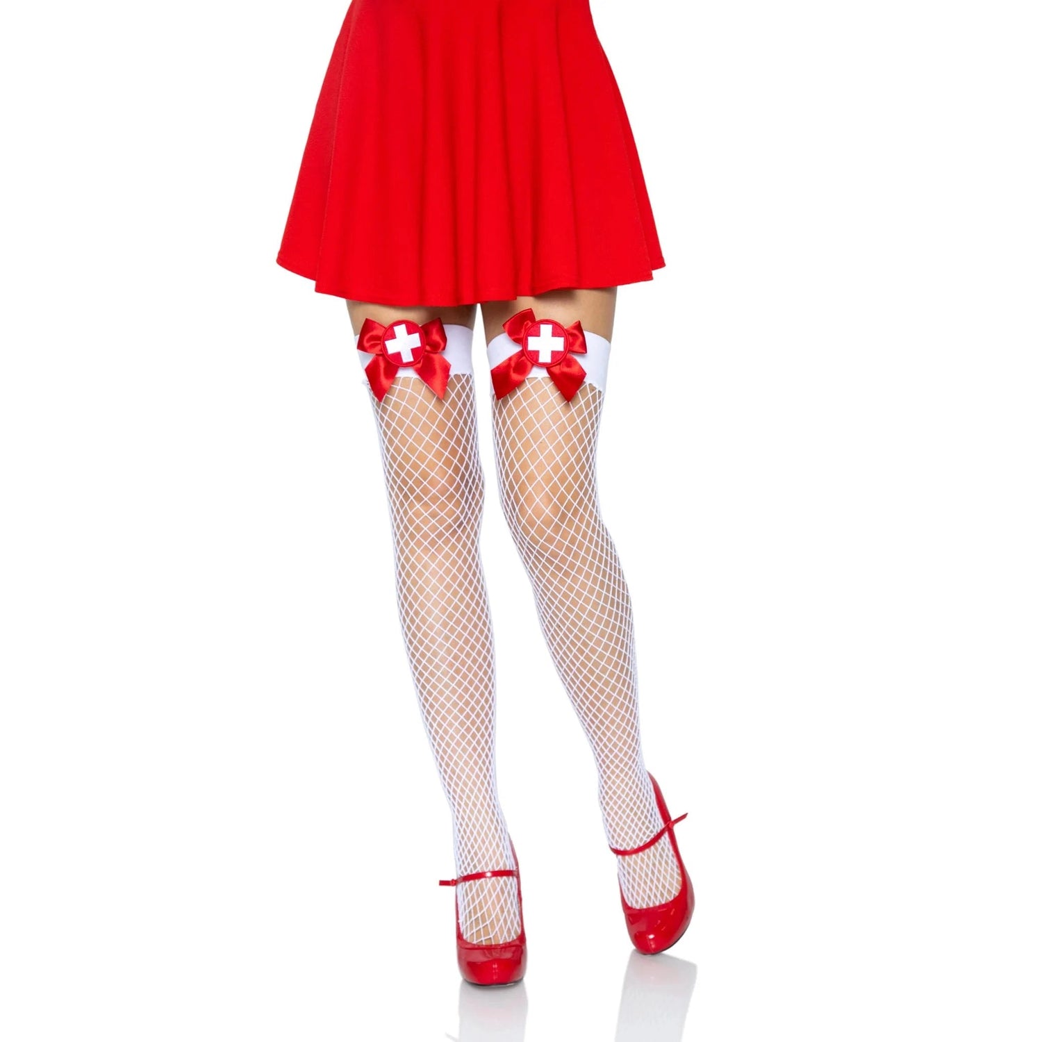 Leg Avenue Nurse Badge Industrial Net Thigh Highs