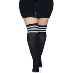 Leg Avenue Over the Knee Athletic Socks - Black/White