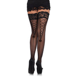 Leg Avenue Stay Up Lace Top Sheer Thigh Highs With Faux Lace