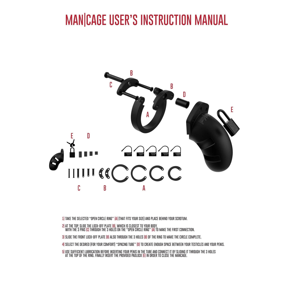 ManCage Model 20 Black 3.5" Cock Cage