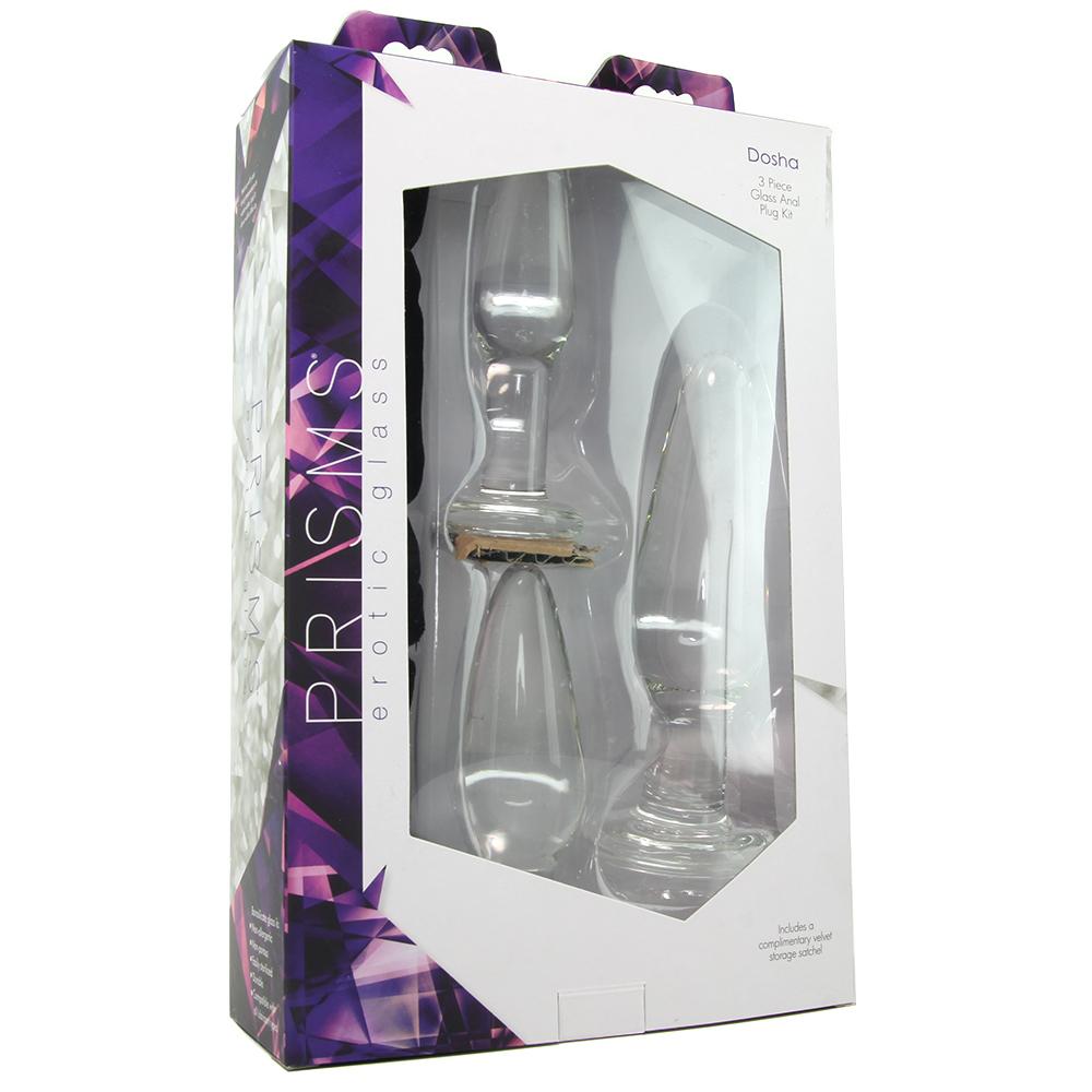 Prisms Erotic Glass Dosha 3pc Butt Plug Set