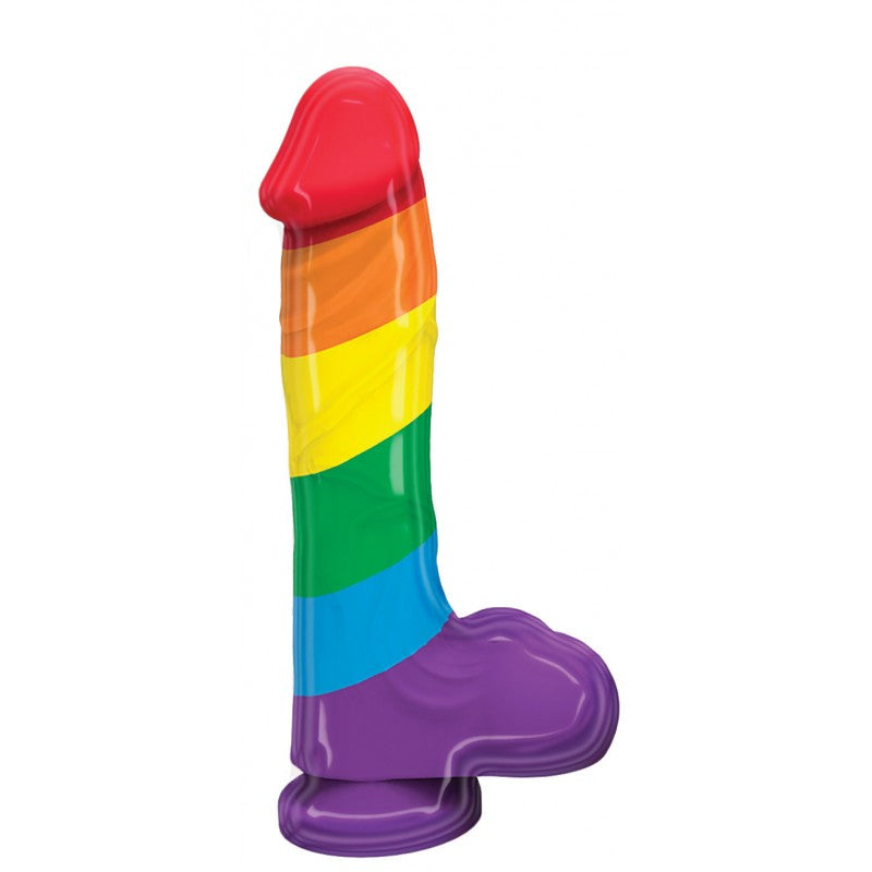 Rainbow Pumped Suction Cup Dildo