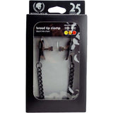 Spartacus Adjustable Broad Tip Nipple Clamps with Black Link Chain