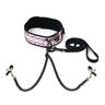 Spartacus Faux Leather Collar & Leash with Nipple Clamps