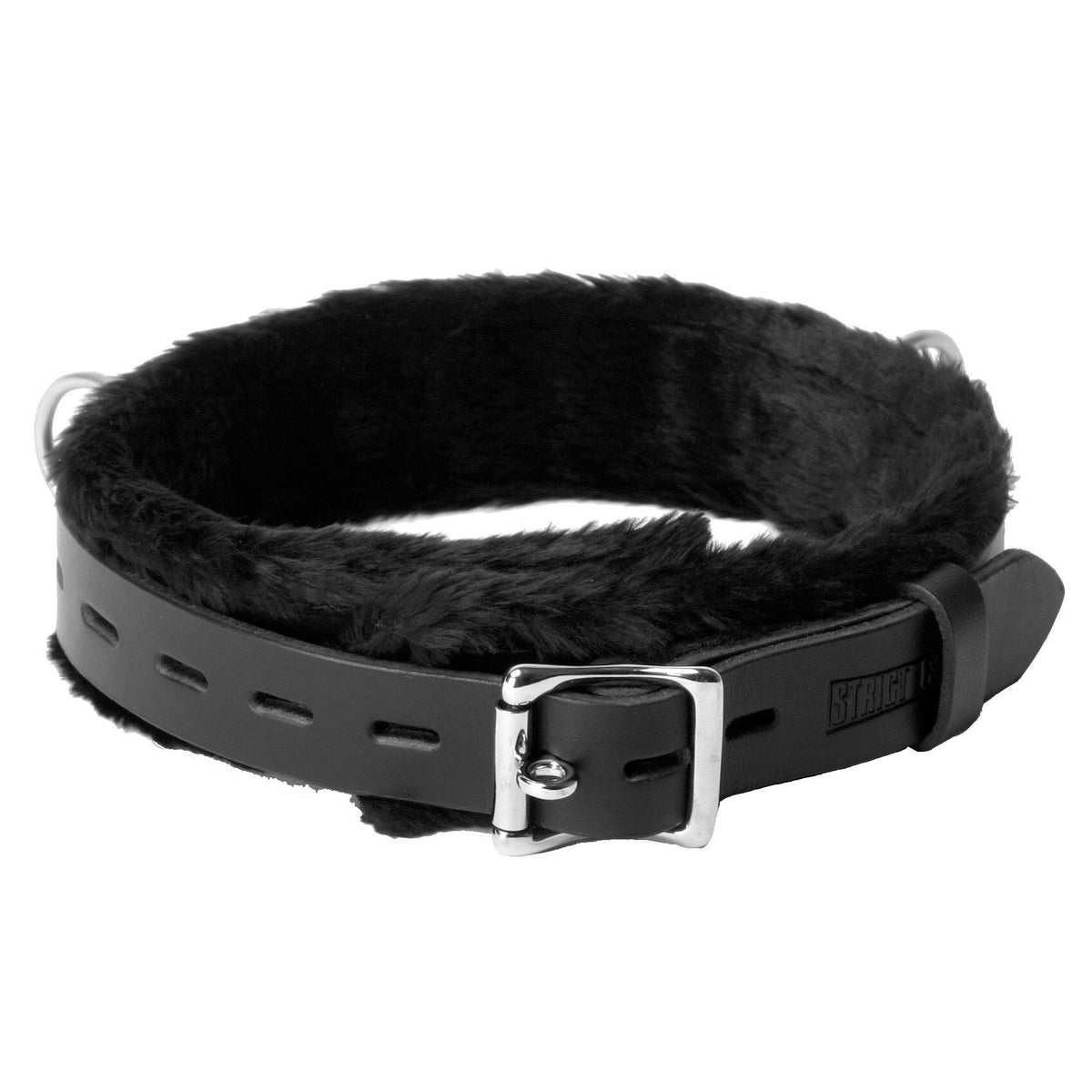 Strict Leather Fur Low Rise Locking Collar