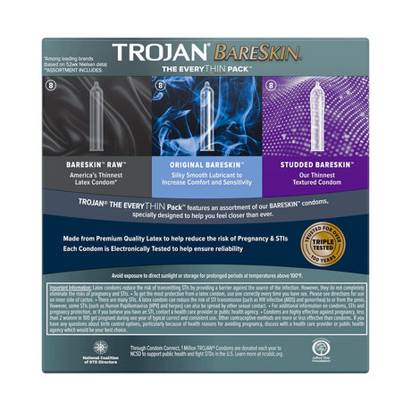 Trojan BareSkin EveryThin Condoms - Variety Pack Of 24