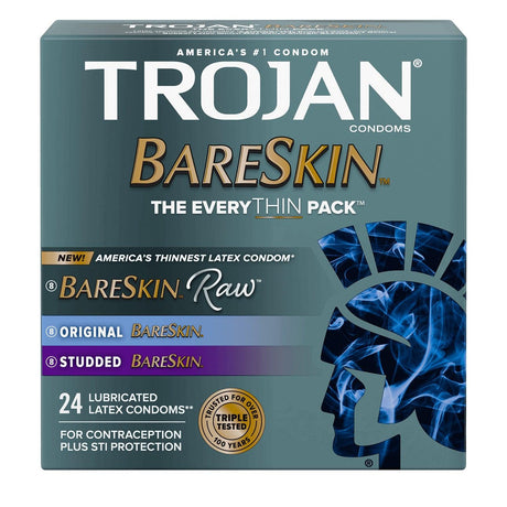 Trojan BareSkin EveryThin Condoms - Variety Pack Of 24
