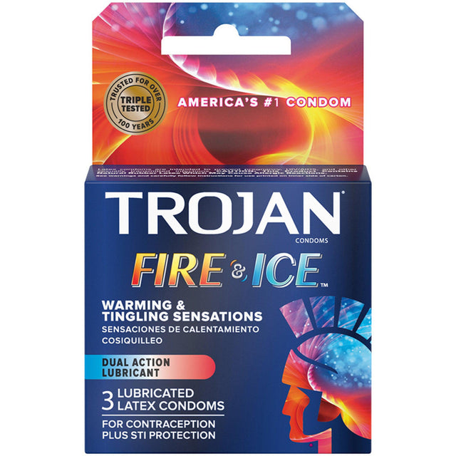 Trojan Fire & Ice Condoms - Box Of 3