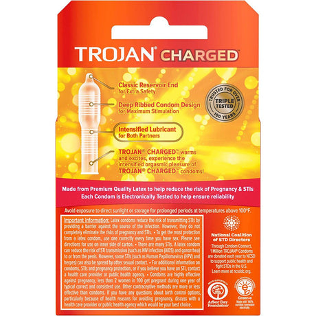 Trojan Intensified Charged Condoms - Box Of 3
