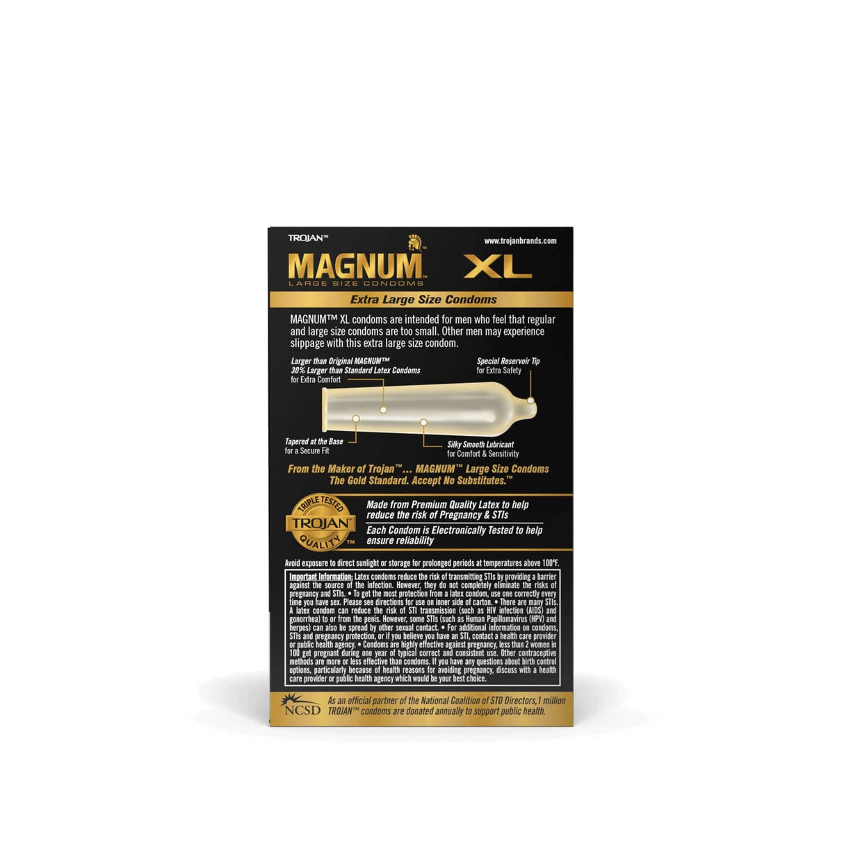 Trojan Magnum XL Lubricated Condom - Box Of 12