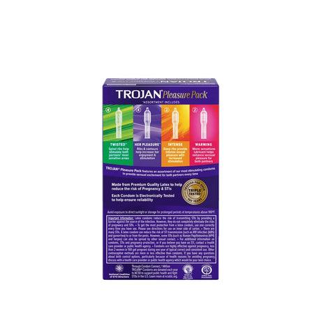 Trojan Pleasure Pack Condoms - Box Of 12