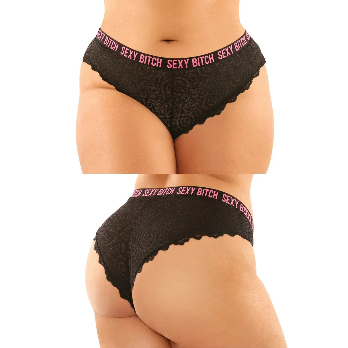 Vibes 2-Pack Sexy Bitch Lace Panty & Micro Thong
